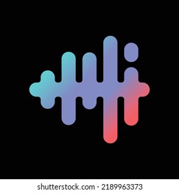 Abstract logo template with black isolated background. Audio wave logo concept. Vector logo design icon