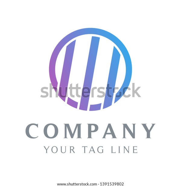 abstract logo template in a circle and there are 3\
lines in it.