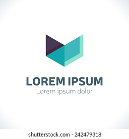 Abstract Logo template. Corporate icon, logotype. Brand visualization. Vector abstract element for banner, business card, poster, corporate identity, presentation, app and web design.