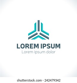 Abstract Logo template. Corporate icon, logotype. Brand visualization. Vector element for banner, business card, poster, corporate identity, presentation, app and web design.