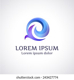 Abstract Logo template. Corporate icon, logotype. Brand visualization. Vector element for banner, business card, poster, corporate identity, presentation, app and web design.