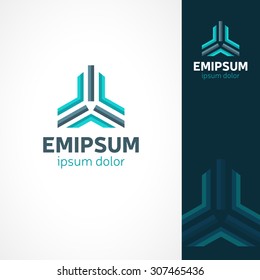 Abstract Logo template. Corporate logo icon, logotype. Brand visualization. Vector abstract logo element for banner, business card, poster, corporate identity, presentation, app logo and web design.