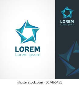 Abstract Logo template. Corporate logo icon, logotype. Brand visualization. Vector abstract logo element for banner, business card, poster, corporate identity, presentation, app logo and web design.