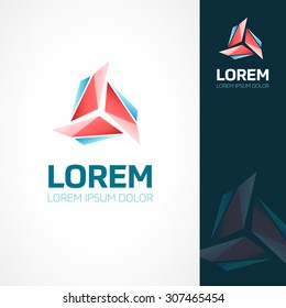 Abstract Logo template. Corporate logo icon, logotype. Brand visualization. Vector abstract logo element for banner, business card, poster, corporate identity, presentation, app logo and web design.