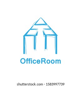 Abstract logo template design office room for business or company