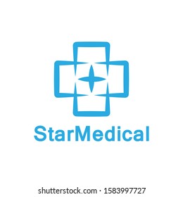 Abstract logo template design star medical for business or company