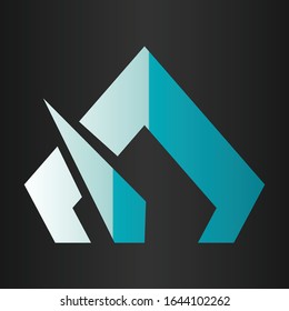 abstrakte Logo-Vorlage, eleganter Brief Ein Logo für Unternehmen auf dunklem Hintergrund