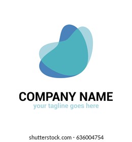 Abstract logo template in the form of butterfly in turquoise and blue color. Simple logotype for prints, digital, web, decoration, banners. EPS10. Creative design.