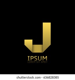 Abstract logo template. Golden J letter logo, Vector illustration