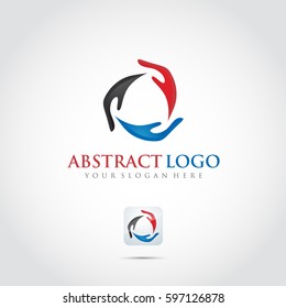 Abstract Logo Template. Hand image. Vector Illustrator Eps.10