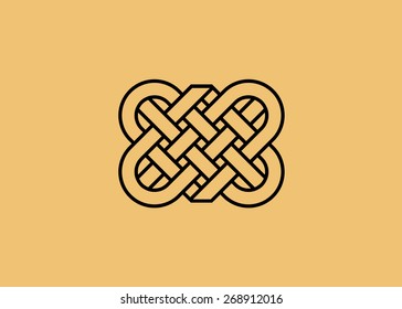 Abstract logo template with heart shapes. Vector illustration