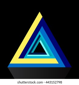 Abstract logo template icon. Vector graphic design. Triangle symbol.