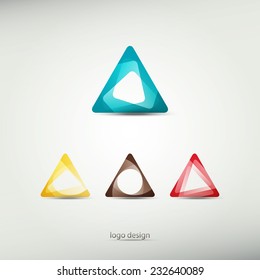 Abstract Logo Template Icons. Graphic Design Elements. Triangle Symbol