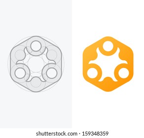 Abstract logo template for identity company with process. Vector element