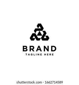 Abstract Logo Template The Letter P Rotates In A Triangle That Describes Precision And Strength