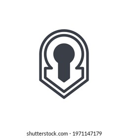 Abstract logo template or lock symbol in line style