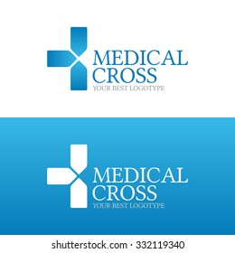 Abstract logo template for the medical organization. Set of two logos