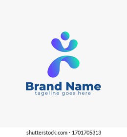 Abstract Logo Template or People Jump, Vector Illustration EPS10. Sign, Icon, Symbol
