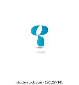 abstract logo template, Q R letter, vector illustration graphic design