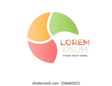 Plantilla de logotipo abstracto. Partes separadas del círculo. Una idea para la implementación de ideas creativas, una ilustración para la identificación de sitios, cuentas y aplicaciones web. Estilo plano