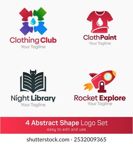 Conjunto de modelos de logotipo abstrato. Bom para negócios, agência, comunidade e organização