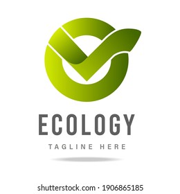 Abstract logo template with V letter alphabet in green circle, symbol environmental friendliness business company, icon eco bio technologies, sign vegan product food and health care cosmetics. Vector.