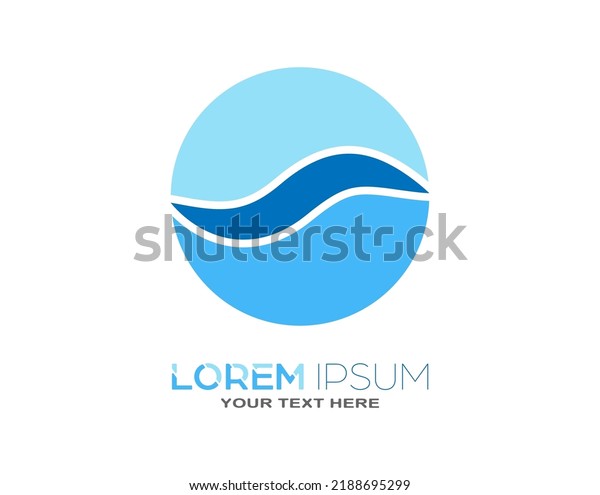Abstract logo template. The wavy line
divides the circle into parts. An idea for the implementation of
creative ideas, an illustration for the identification of sites,
accounts and web
applications