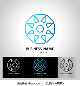 abstract logo templates with elements in circles on eps 10
