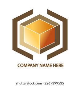 Logo abstracto con texto sobre un fondo aislado