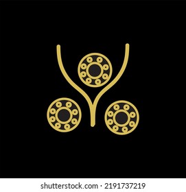 
Logo abstracto con tres círculos.