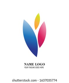 abstract logo with three colour concept describe a  rice seeds