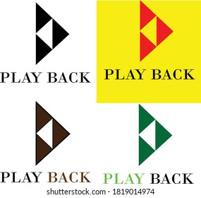 abstract logo three play icon in one shape