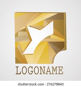 Abstract logo . Triangular Design Element. Vector Illustration. 