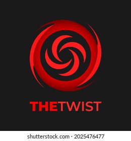 abstract logo with twist concept and red color. shuriken shape design