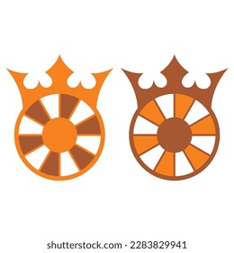 Abstract logo two letter O crown rotating wheel logo orange brown Awesome font, this logo is good for many purposes. Friendly cute ABC Letter Logo Monogram Letters