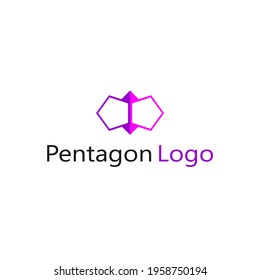 abstract logo of two pentagons in purple and pink color