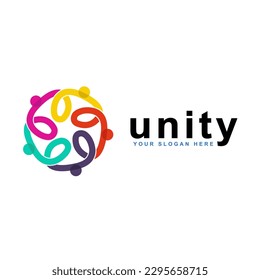 abstract logo unity in diversity and togetherness of social people. Social team logo icon. Social diversity, team work