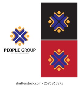 ABSTRACT LOGO UNITY IN DIVERSITY AND TOGETHERNESS OF SOCIAL PEOPLE. SOCIAL TEAM. LOGO ICON, SOCIAL DIVERSITY. TEAM WORK