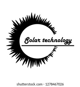 Abstract logo. Universal energy vector. Icon solar eclipse. Solar technology