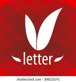 abstract logo V letter in the form of petals