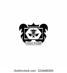 abstract logo vector in black and white background (eps 10 file)