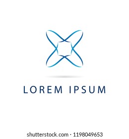 Abstract logo vector design, creative blue icon. Modern logotype, business corporate template