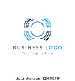 Abstract logo vector design, creative blue icon. Modern logotype, business corporate template