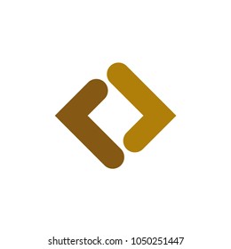 Abstract logo vector. Design gold square on white background. Design print for company identity. Set 1