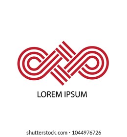 Abstract logo vector. Design red on white. Design print for business company. 