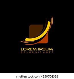 Abstract logo vector design template on black background