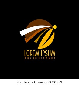 Abstract logo vector design template on black background