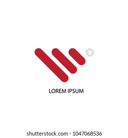 Abstract Logo Vector. Design Three Line Red On White Background. Design Print For Company Business. Set 1