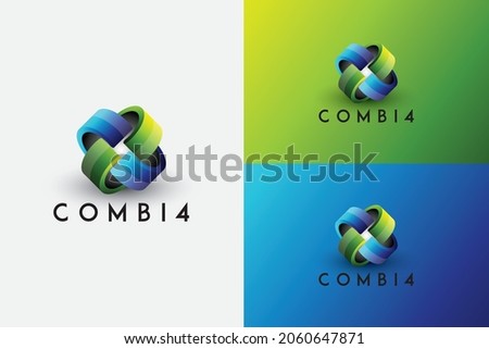 Abstract logo vector with four C letters combined suitable for corporate, business, marketing, teamwork