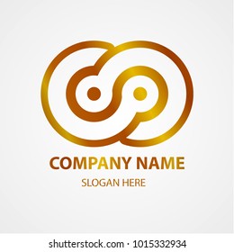 abstract logo vector with gold color
